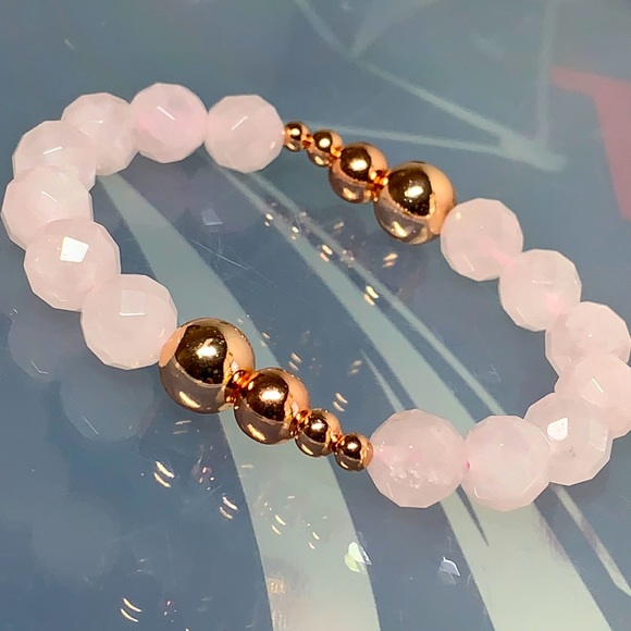 ISHI BRACELETS Jewelry - ROSE QUARTZ & HEMATITE & COPPER NATURAL BRACELET